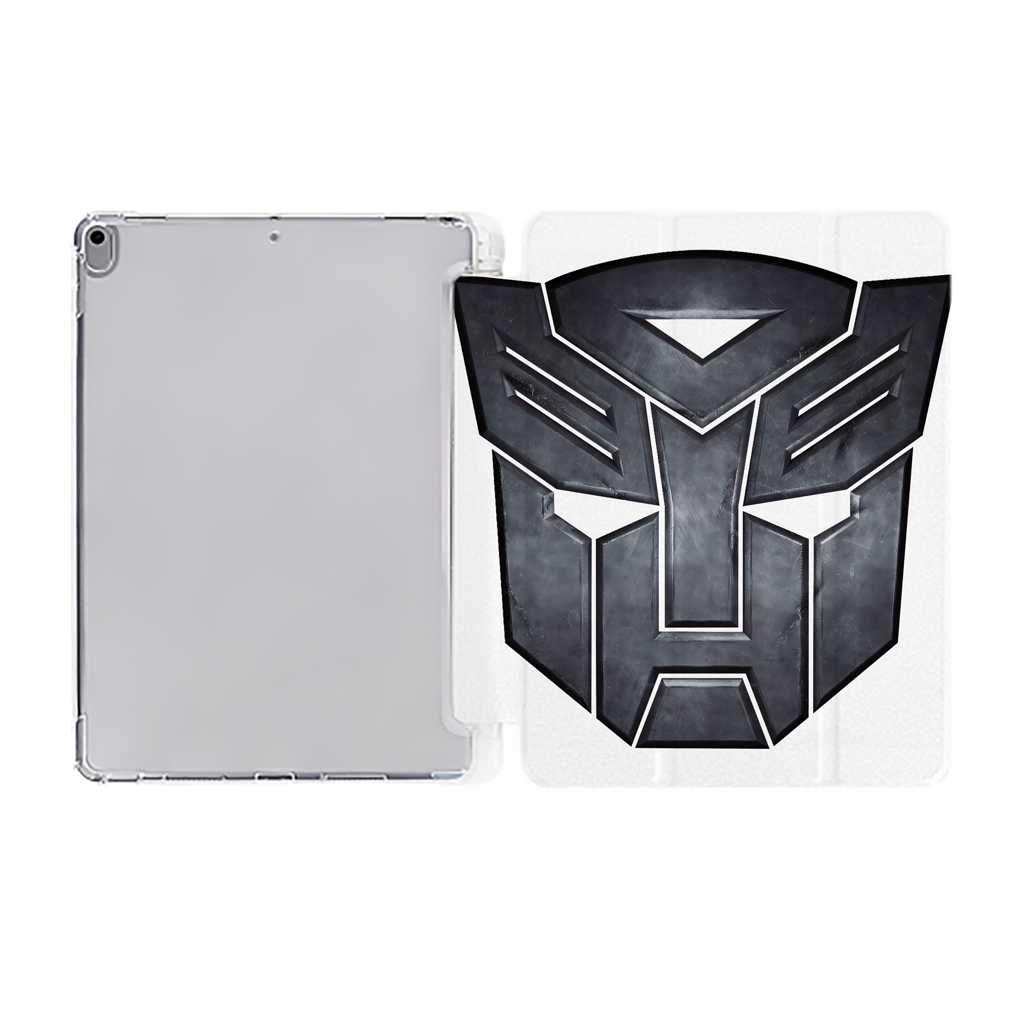 （画像用） Transformers トランスフォーマー IPad ケース ペン収納付き 三つ折りスタンド PUレザー×シリコン 対応機種9.5/10.5/10.9インチ